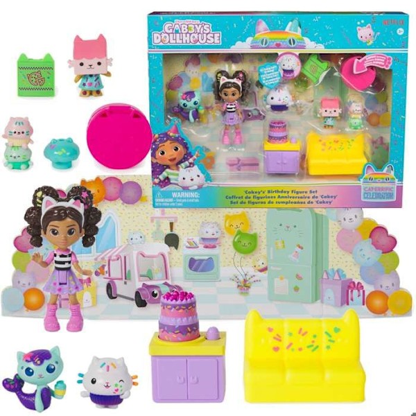 Gabby's Kattdockhus Födelsedags Cakey Katt Gabby's Dockhus set figurer + tillbehör