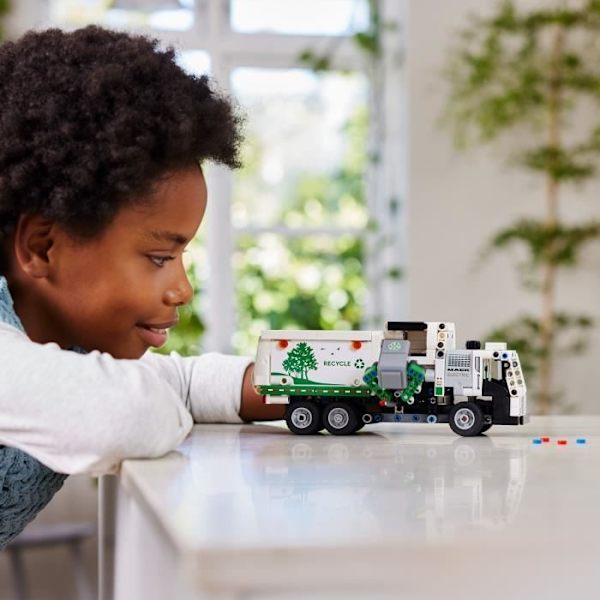 LEGO® 42167 Technic Mack LR Elektrisk sopbil, Elektrisk lastbilsleksak, Återvinningsfordon Grön, Röd, Grå