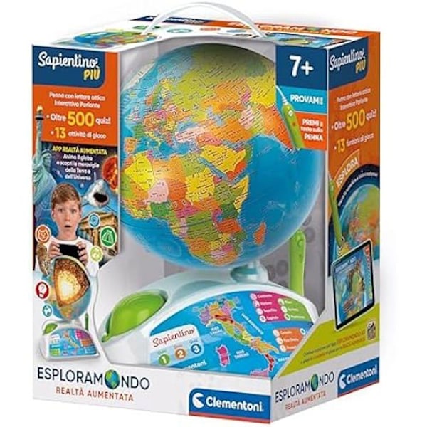 Uddannelses globus - CLEMENTONI - Sapientino Exploramondo - Augmented reality - 500 quiz - Fra 7 år italiensk
