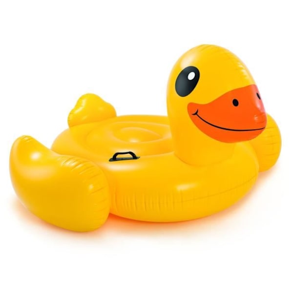 Oppustelig Yellow Duck Ride-on Buoy - INTEX - Pool Games - 2 gribehåndtag Gul