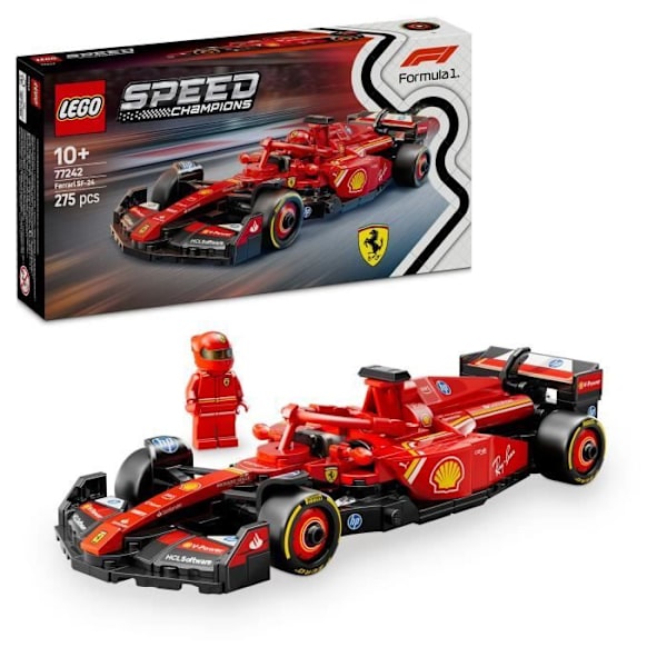 LEGO Speed Champions 77242 F1 Ferrari SF-24 - Rakennusasetelma yli 10-vuotiaille röd svart