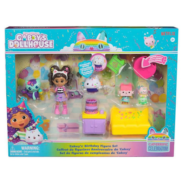 Gabby's Kattdockhus Födelsedags Cakey Katt Gabby's Dockhus set figurer + tillbehör