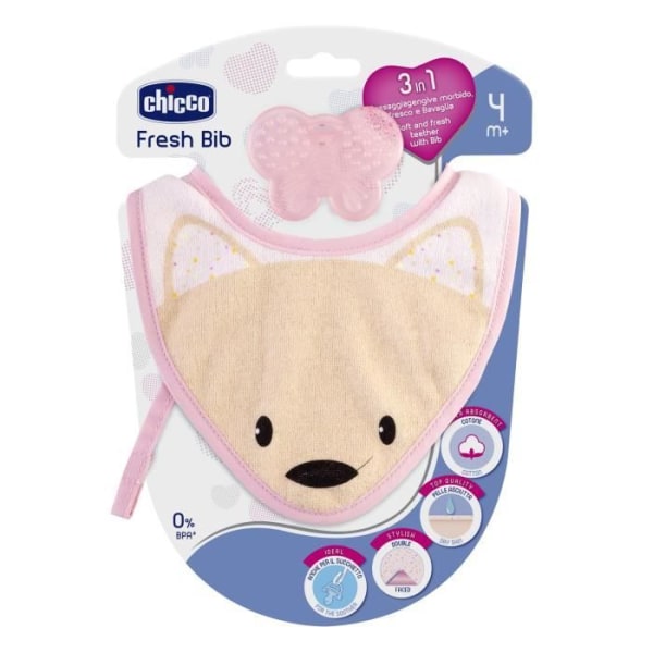Chicco Fresh Bib Hammaslappu +4m Pinkki