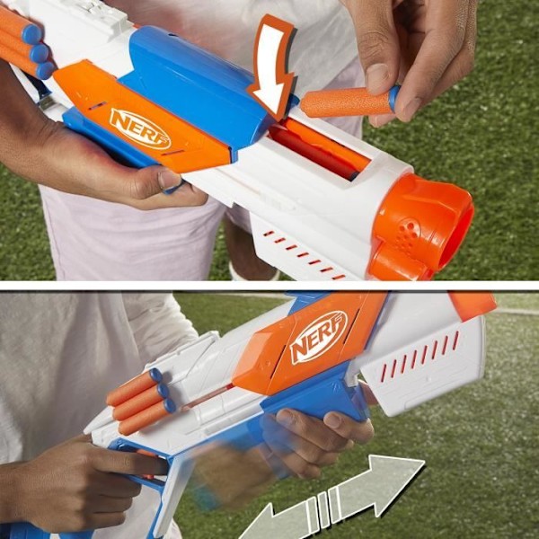 Nerf NSeries Strikeback Dart Blaster, 18 Darts, 8-vuotiaat ja sitä vanhemmat Flerfärgad