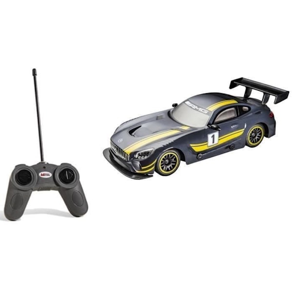 Radiostyret bil Mercedes AMG GT3 1:24 - Børn - MONDO - Skala 1:24 - RALLYE - Lexan karosseri - Sort MERCEDES - AMG GT3