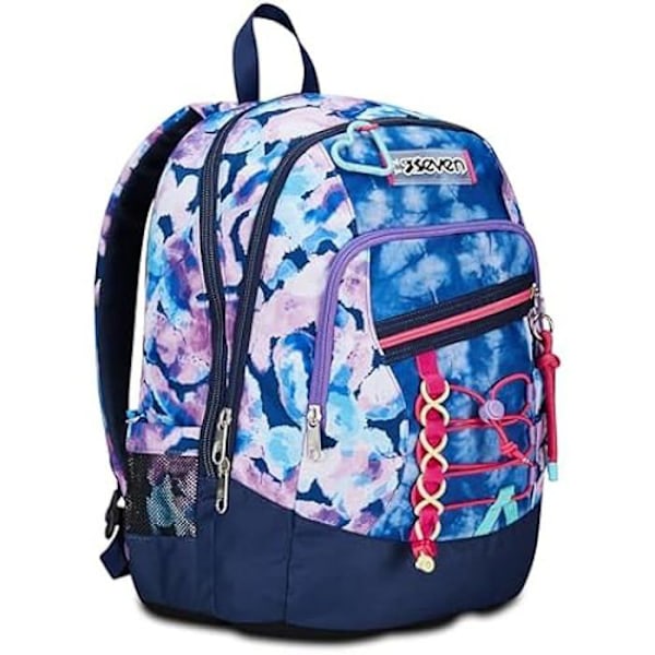 Ryggsäck - SEVEN - Avancerad - Lila fuchsia - Dubbelt fack - Fick för dator Fuchsia lila