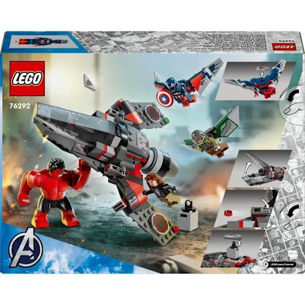 LEGO Marvel 76292 Captain America vs Hulk Red - byggbart jaktplan Röd, blå, grön