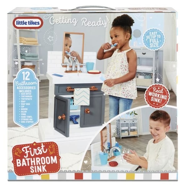 Little Tikes - Min første vask - Imitationsspil - Med hane + 12 tilbehør - Realistiske lys og lyde - Fra 2 år Ospecificerad