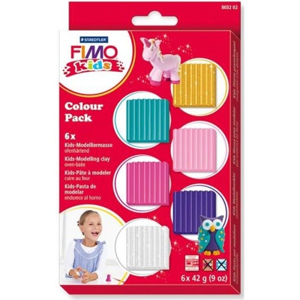 Fimo Kids clay - Kit 6 tjejfärger - 8032.02 -