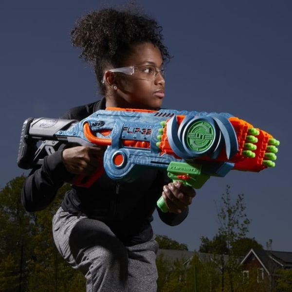 NERF - Elite 2.0 - Blaster Flipshots Flip -32 2 x 16 vridbara pipor, kapacitet för 32 dart - inkluderar 32 NERF pilar