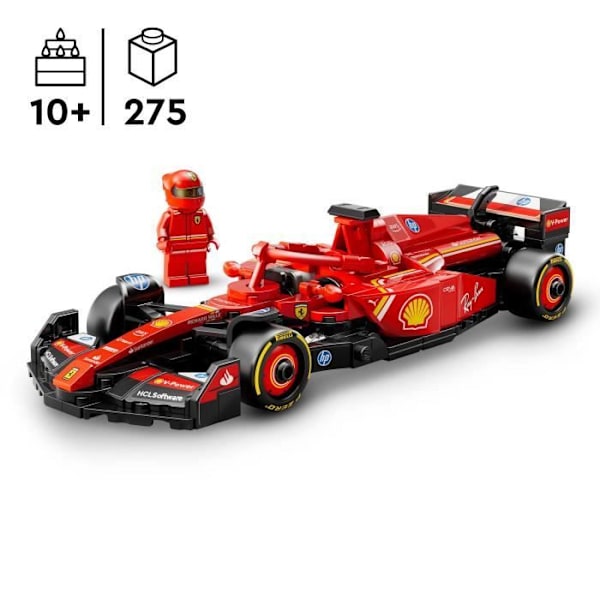 LEGO Speed Champions 77242 F1 Ferrari SF-24 - Rakennusasetelma yli 10-vuotiaille röd svart