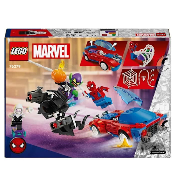 LEGO® 76279 Marvel Spider-Man vs. Myrkytetty Green Goblin -kilpa-auto, lelu supersankariminihahmoilla Flerfärgad
