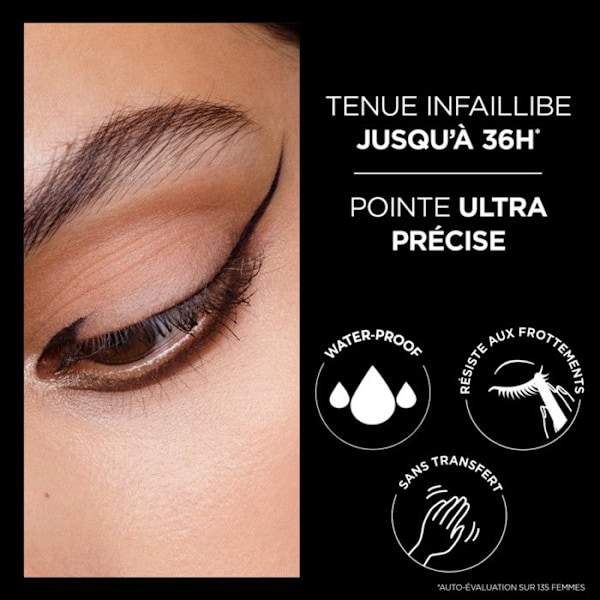 Silmänympäryskynä - L'Oréal Paris - 01 Obsidienne Noire - 36h - Erittäin hieno - Tarkka Obsidian