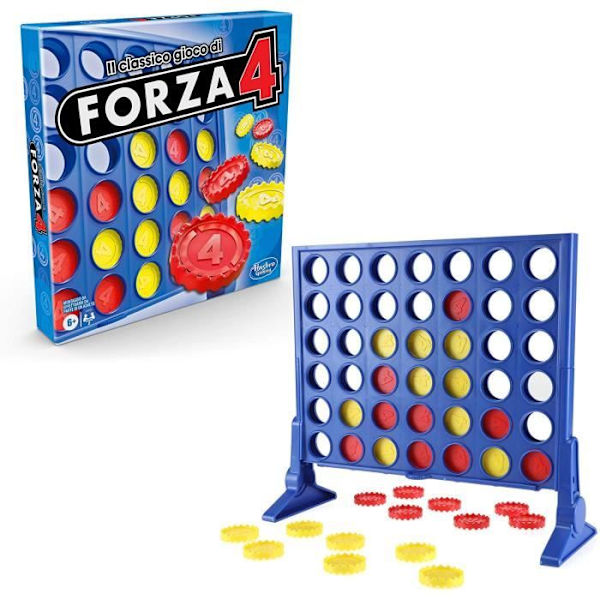 Hasbro Gaming - Force 4, Boxed Game, 2020 I italiensk version, spil for børn fra 6 år i Sur