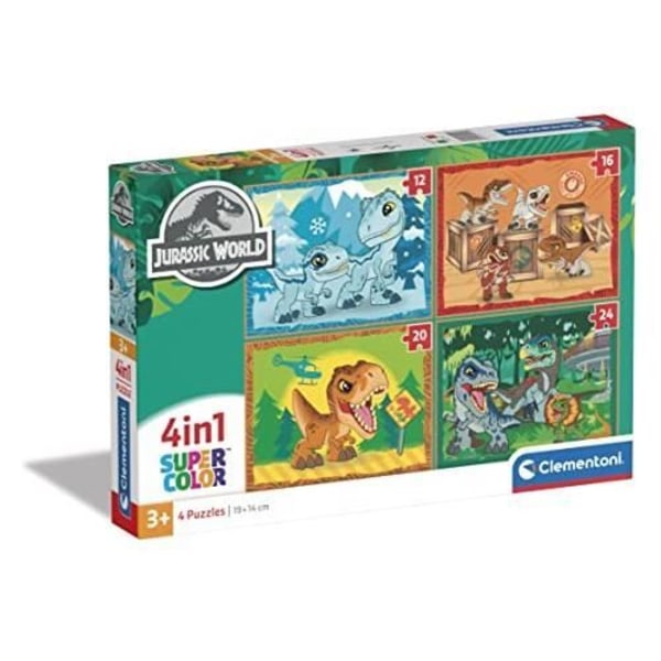 CLEMENTONI SUPERCOLOR 4 I 1-JURASSIC WORLD PROGRESSIVES (12, 16, 20, 2 Flerfärgad