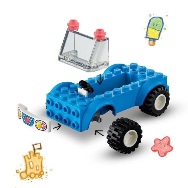 LEGO® Friends 41725 Beach Day Buggy Toy med bil, surfbräda och minidockor