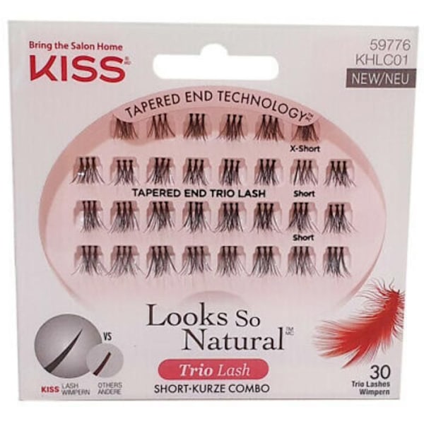 KISS A L'AIR SI NATUREL Lösögonfransar Trio med Tunnare Inkl. Lim - Naturlig och Lätt Naturlig, Elegant, Lätt