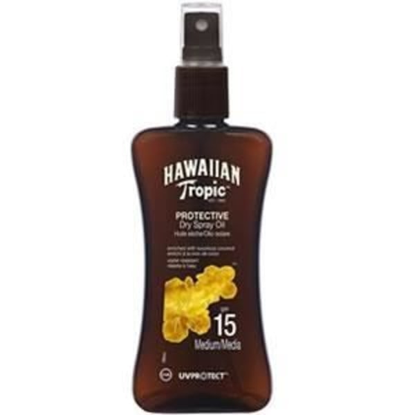Spray Tørre Olier - Hawaiiansk Tropisk - SPF 15 - 200ml - Vandafvisende - Middel Beskyttelse