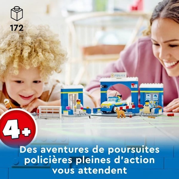 LEGO® City 60370 politistationsjagt, legetøjsbil og motorcykel, fængsel Flerfärgad