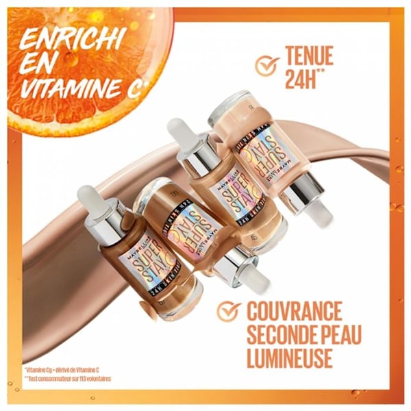 Foundation - Maybelline New York - Superstay 24H - Shade N°30 - 30ml - Vitamin C 30