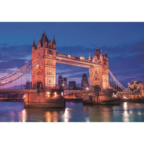 1000 pala palapeli - Clementoni - Tower Bridge yöllä - Maisema ja luonto - Ainutlaatuinen väri