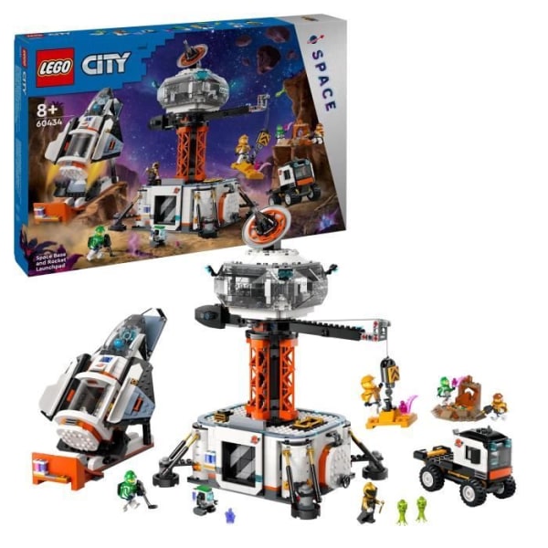 LEGO® 60438 City rymdstation och raketuppskjutningsbas, rymdleksak, med robot och 6 minifigurer