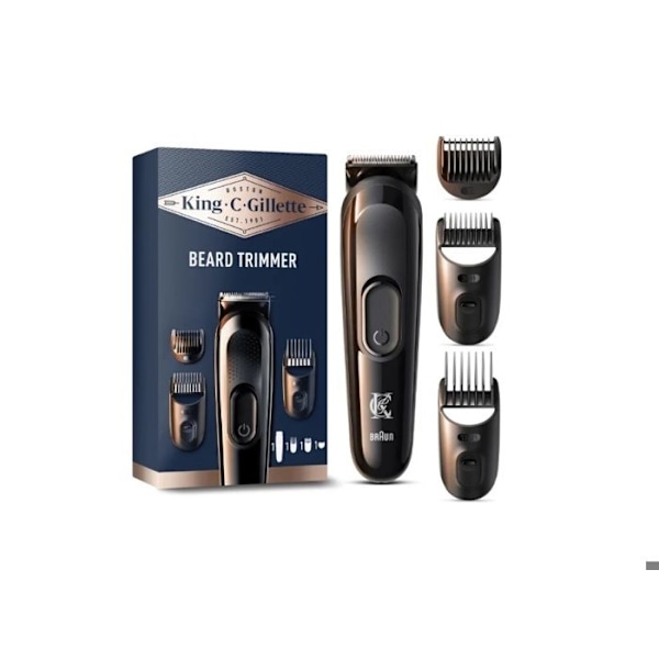 Skäggtrimmer - KING C GILLETTE - Modell med 3 kammar - Autonomi 50 min - Metallblad