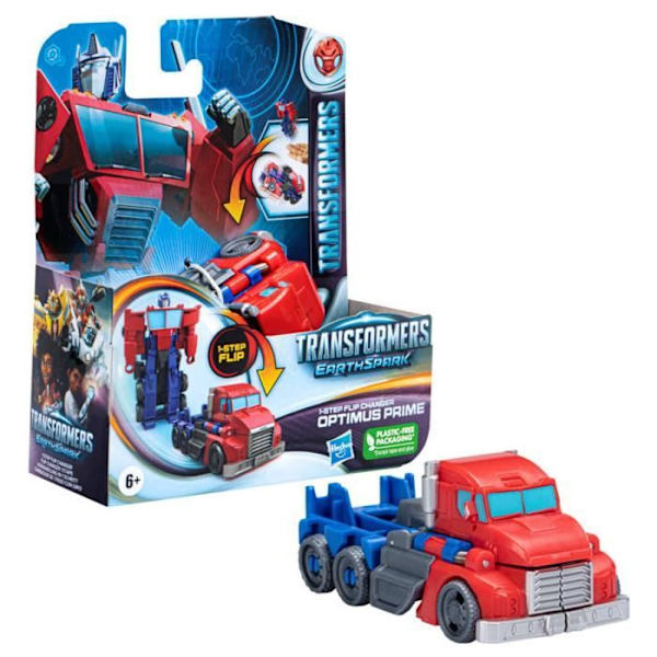 Transformers Earthspark 1 Step Flip Figur - Optimus Prime - 10cm