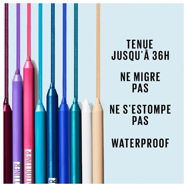 Crayon Yeux - Maybelline New York - Tattoo Liner - Vesitiivis - Kesto 36h - Sävy GALAT Intensiv, rik och pigmenterad