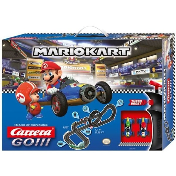 Kilpailurata - CARRERA - Mario Kart™ - Mach 8 - 5,3 m - Alkaen 6-vuotiaille Flerfärgad