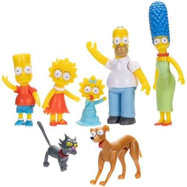 Artikulerad figurlåda - DISNEY - Simpson Family - 7 karaktärer - Säkert - Hållbar Gul