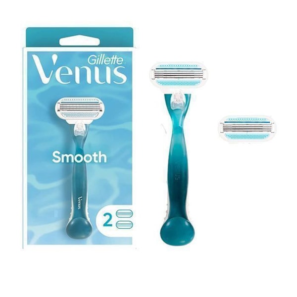 Gillette VENUS rakhyvel + 2 refills med 3 blad, Gillette rakhyvel för kvinnor blå