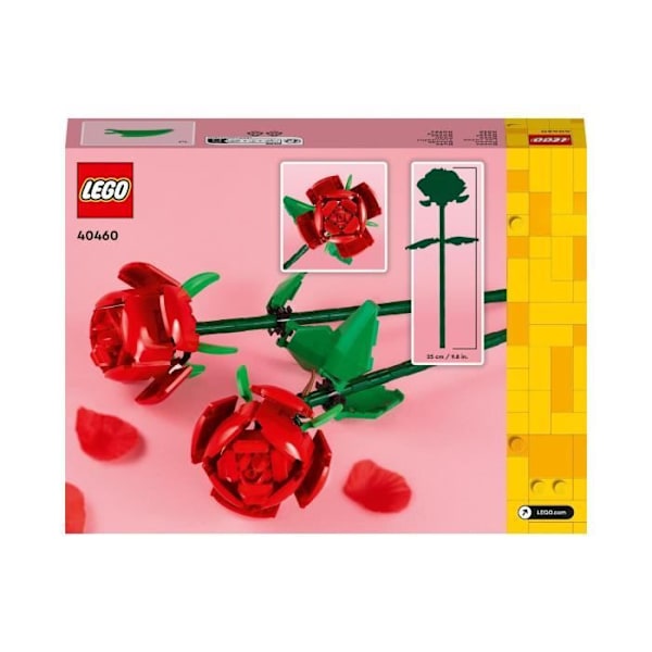 LEGO® 40460 Creator Roses, konstgjorda blomsterset för flickor och pojkar från 8 år och uppåt, heminredning Rosa