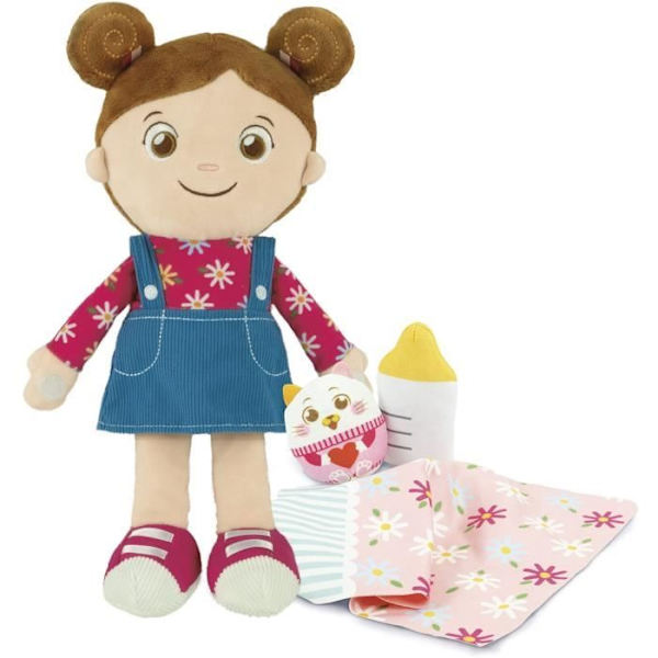 Baby Clementoni - Olivia, min egen docka - Mjuk docka 26,5cm + 3 tillbehör Flerfärgad