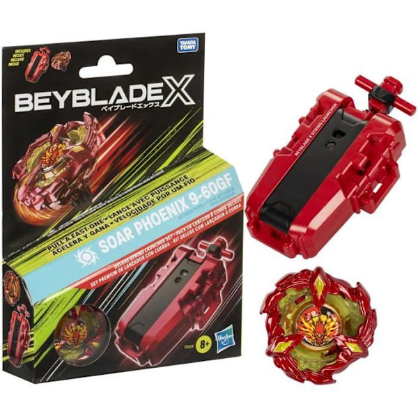 Beyblade X-pack Soar Phoenix 9-60GF med lyxig reputskjutare, högerspinn, från 8 år Flerfärgad