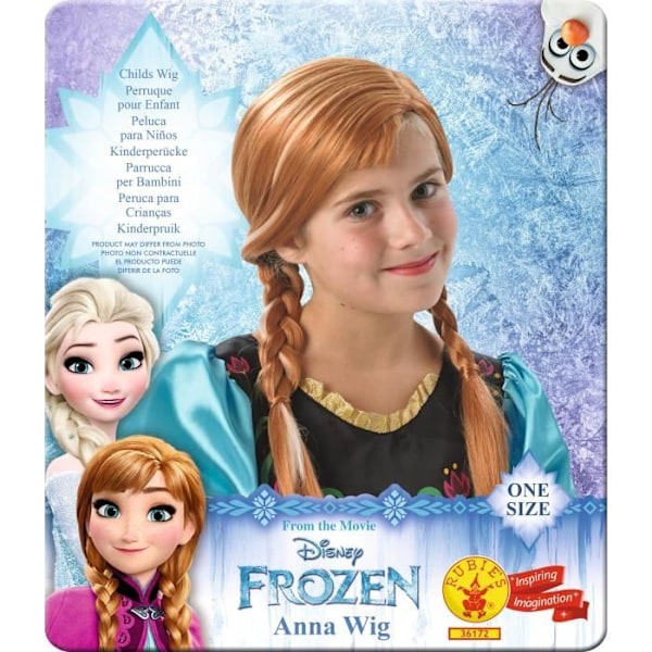 Frozen Anna Peruk - Rubiner - För tjejer från 3 år - CE-certifierad Orange