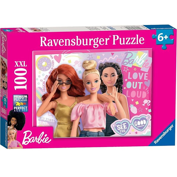 100 bitars pussel XXL Barbie Ravensburger Tecknad film och serier Enfärgad