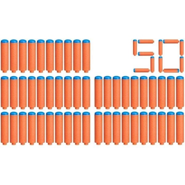 Nerf N -sarjan 50-Dart N1 -täyttö, vaahtomuovitikka, yhteensopiva Nerf N -sarjan blastereiden, lasten lelujen ja orange och blå