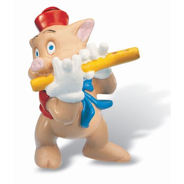 Tre små flöjtsvinsfigurer - BULLYLAND - Storlek 6 cm - Handmålade Beige