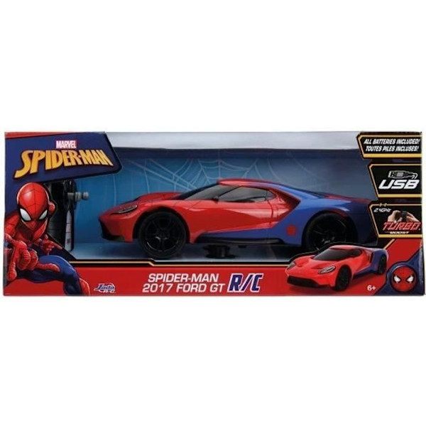 Ford GT Spiderman radio-ohjattu auto 1/16 - Simba Dickie Group Röd