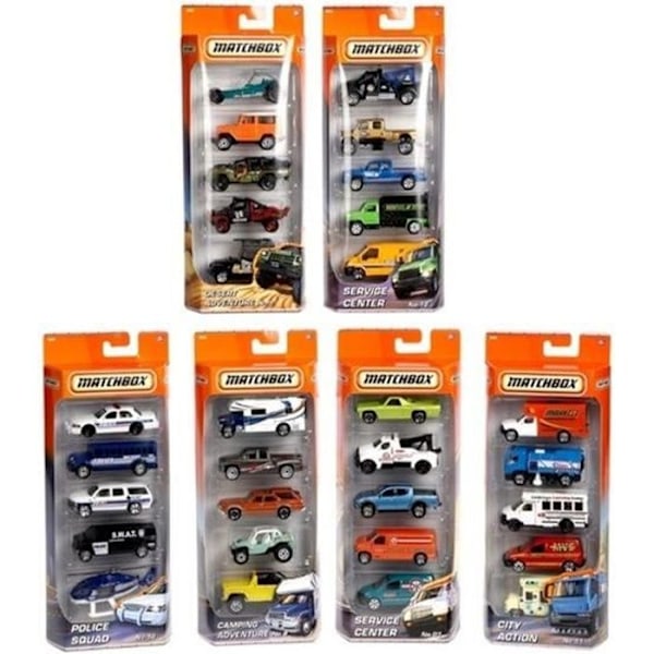Matchbox - 5 Ajoneuvon Pakkaus (satunnaismalli) - Pienet Autot - 3 vuotta ja yli C1817 Flerfärgad