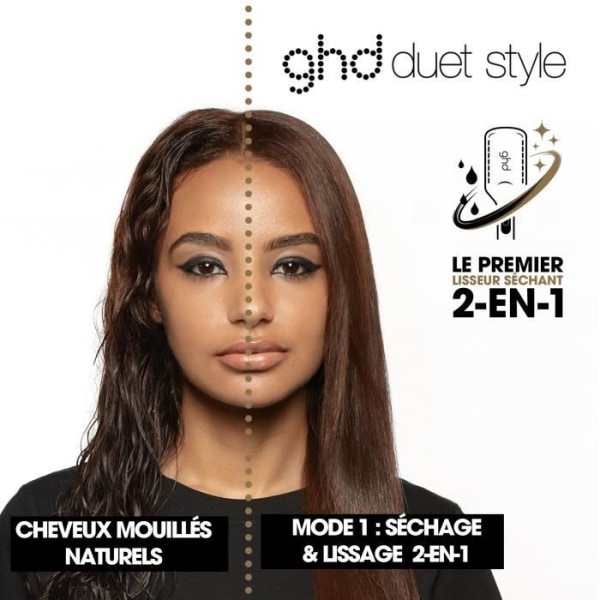 2-in-1 Kuivaaja Suoristaja - GHD - Duet Style - Valkoinen - Ultra Gloss Levyt - Airfusion Tekniikka