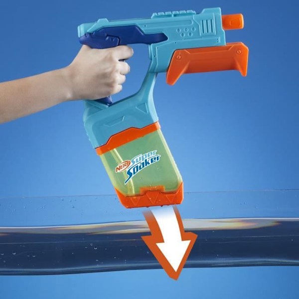 Nerf Dunk-Fill, Pack med 2 vattenpistoler, lättfyllbara reservuarer för snabb påfyllning, vattensleksaker, Super Soaker, från 6 år.