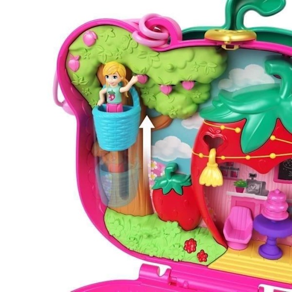 Polly Pocket-Ourson Fraise-Coffret og figurer, rejselegetøj HRD35 Flerfärgad