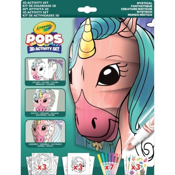 Creative - CRAYOLA - POPS 3D Mystical - Lätt att göra 3D-ritningar! Från 6 år Flerfärgad