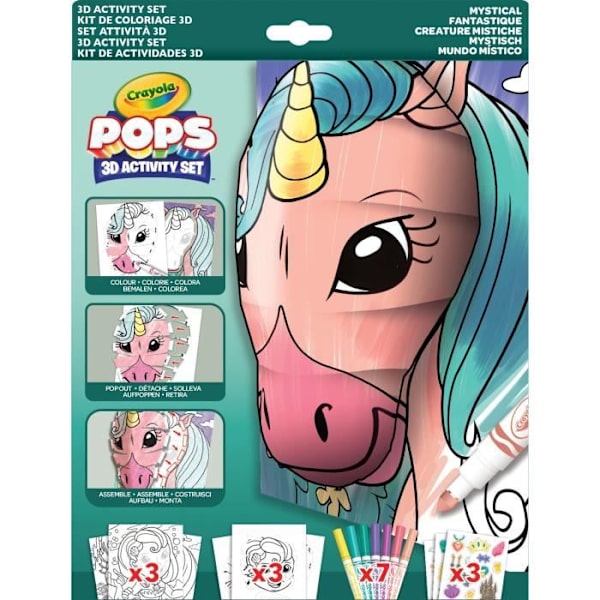 Kreativ - CRAYOLA - POPS 3D Mystical - Let at lave 3D-tegninger! Fra 6 år Flerfärgad