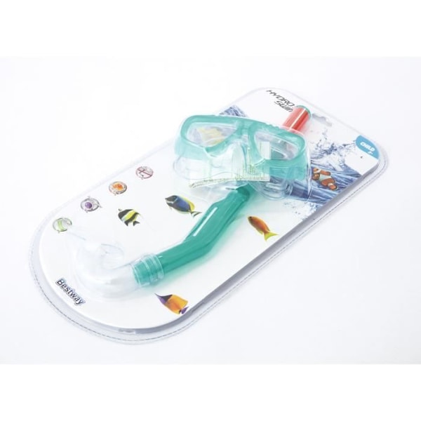 BESTWAY Dykkermaske + Snorkel – Barn - 2 assorterede farver Grön, Blå, Slumpmässiga färger bero