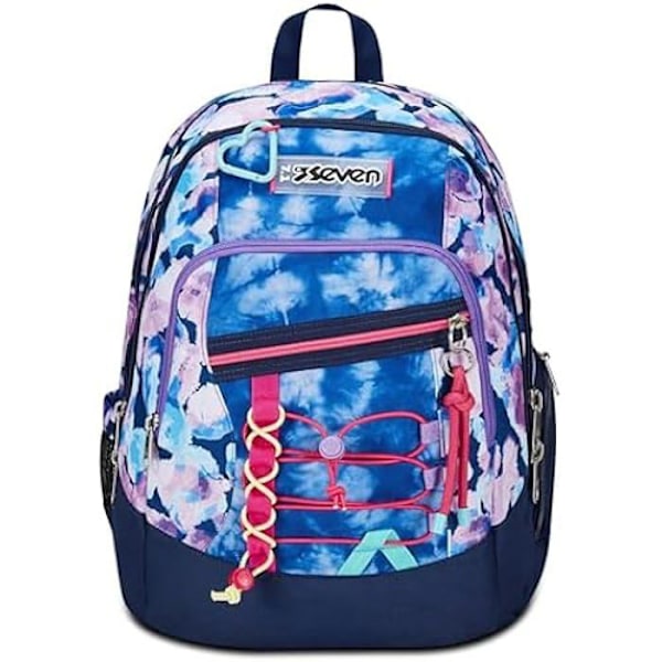 Ryggsäck - SEVEN - Avancerad - Lila fuchsia - Dubbelt fack - Fick för dator Fuchsia lila