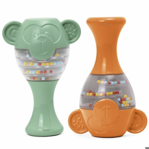 Herätysleikit - Chicco - Apina Marakatit - Kierrätetty muovi - 3 kuukautta - Unisex brun/grön