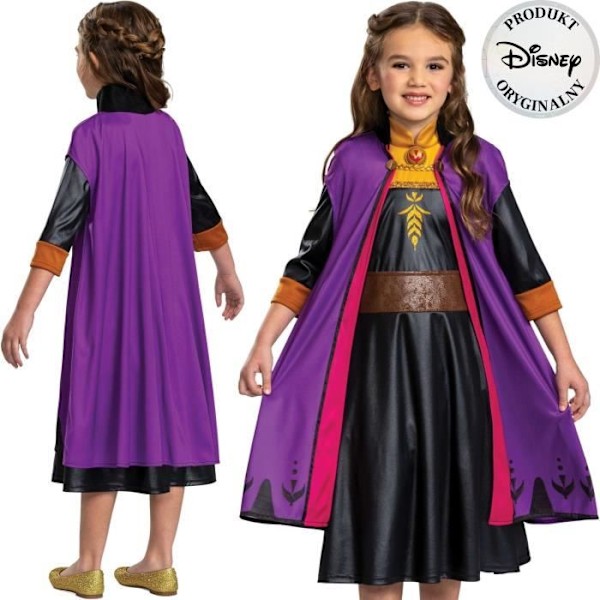 Disney Frozen Costume - DISGUISE - Anna - Lila - Tjej - 109-123 cm Lila